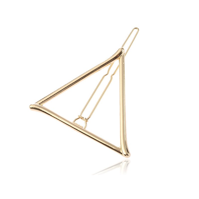 af7f45d6-c401-421f-915a-6f7a065c8de0.jpg Geometric Triangle Metal Hair Clip Moon Bangs Clip - Image 2