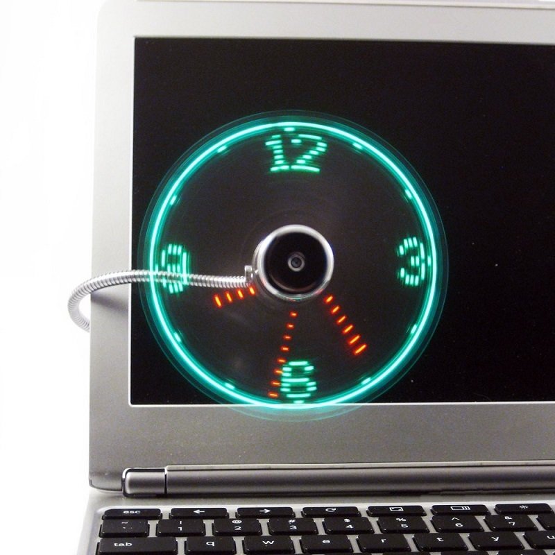 b34c2c94-df77-45cf-a1ca-6338acdb4633.jpg USB Fan Adjustable Mini Flexible Fan LED Light Time Clock Desktop Cool Gadget Time Display - Image 4