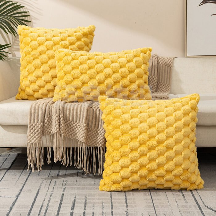 Woven Fleece Solid Color Pillow Waist Rest Pillow Cover - Image 8