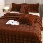 Bubble Rabbit Blanket Flannel Sofa Cover - Image 10