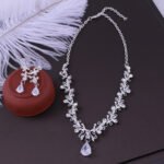 Bridal Rhinestone Zircon Earring Necklace - Image 5