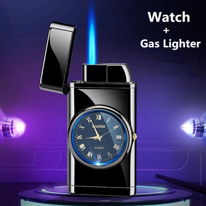 Personalized Creative Multifunctional Electronic Watch Cigarette Lighter-in-one Body Multi-purpose LED Flashing Lamp Gift Lighter - Image 1