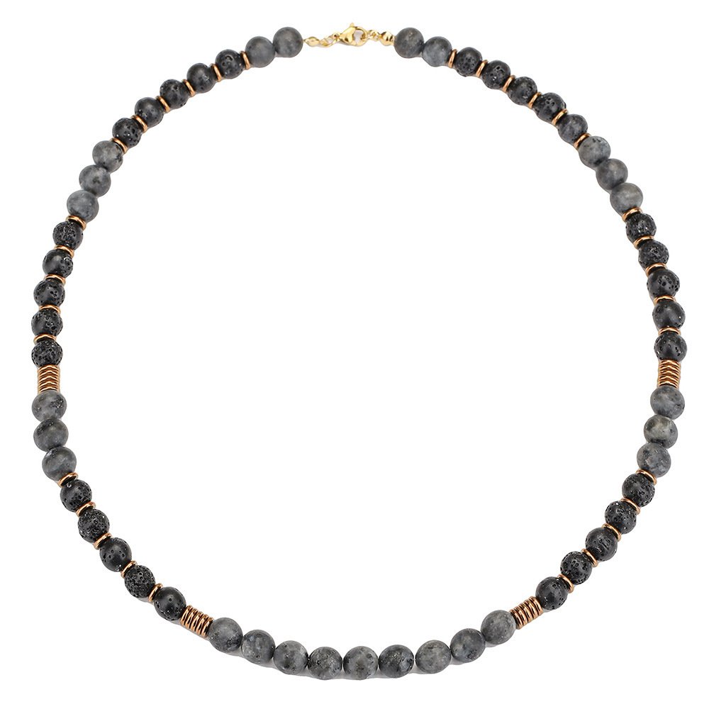 bebe5e64-d95d-4476-a052-90e9cf5ddb16.jpg Beaded Glitter Volcanic Rock Necklace - Image 5
