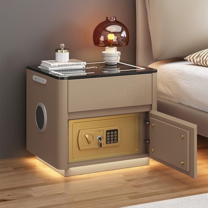 Home Bedroom Multi-functional Smart Safe Bedside Table Wireless Integrated Charging Safe - Image 9