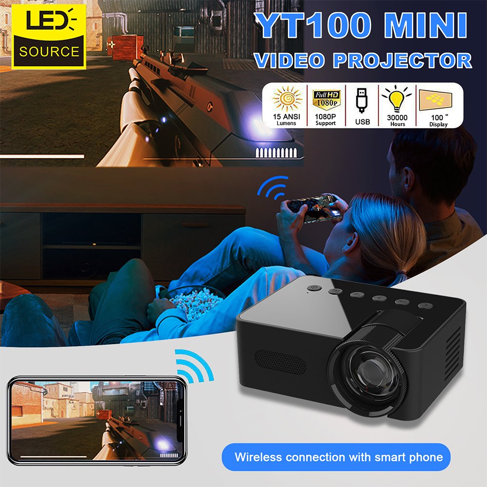 c27b5f80-aa33-4bd3-b04a-53f725d94052.jpg YT100 Home Mini Portable Mini Projector HD Home Wireless Mini Phone Projection - Image 2