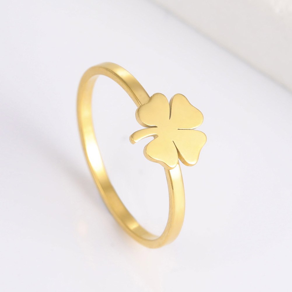 c32e5c94-90e7-4d18-8b5a-76b4305d4e92.jpg Women's Stainless Steel Lucky Four-leaf Clover Ring - Image 1
