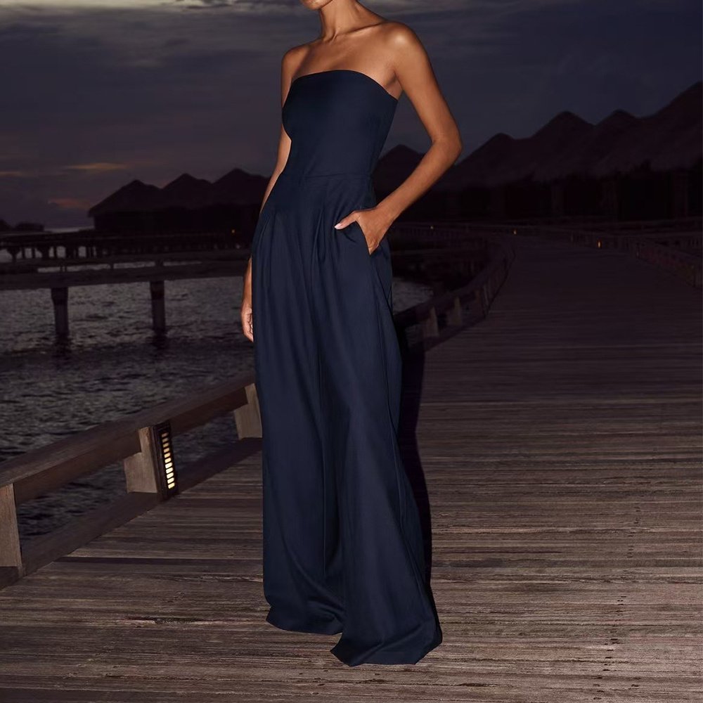 c483df21-fa6b-4497-ae56-91e525e4ce99.jpg Loose Tube-top Jumpsuit Ins Fashion Backless Wide Leg Long Pants Overalls Women's Clothing - Image 5