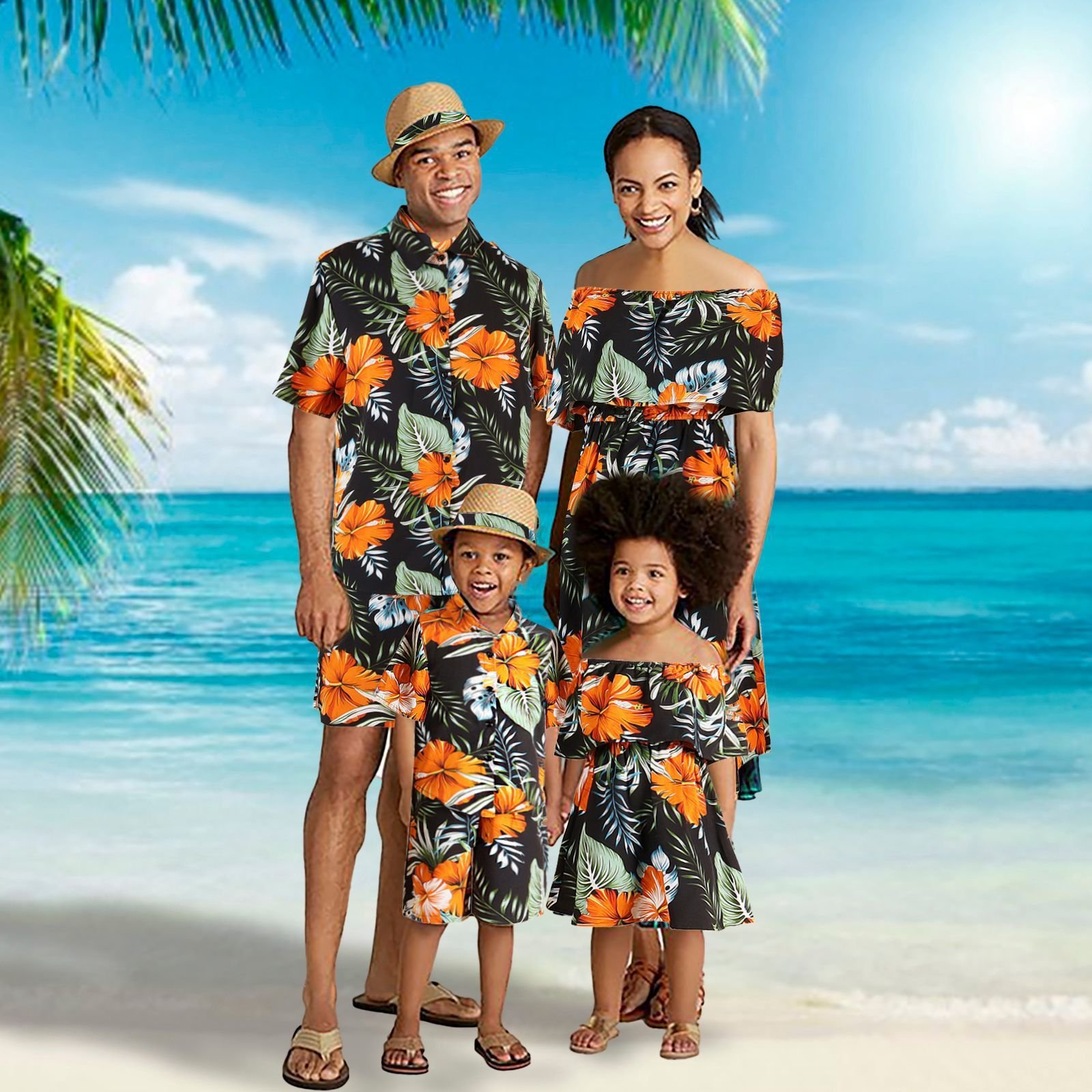 c5e59c41-b4ad-4f67-afb9-d93409204190.jpg A Family Of 4 Vacation Travel Family Hawaii Parent-child Suit - Image 1