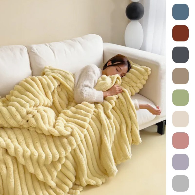 c8589f5d-7f0f-440f-b53d-54f42d92b989.jpg Soft Wind Bubble Velvet Blanket Warm Solid Rabbit Fur Blankets Double-sided Thickening Cover Throw Warm Fur Blanket - Image 1
