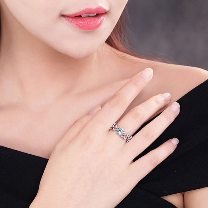 European and American fashion zircon jewelry Princess engagement ring - Image 1