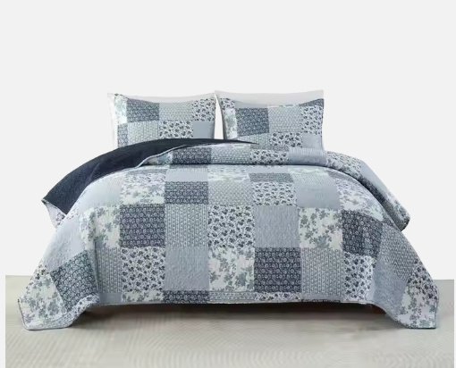 cf5edd42-eb67-45bd-9594-c0c4fc370b3f.jpg Water Washable Quilt Pure Cotton Bed Cover Brushed Three-piece Set - Image 2