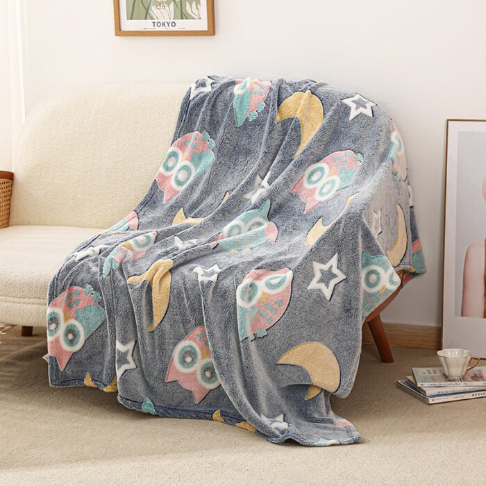 Baby Cartoon Air Conditioner Quilt Luminous Blanket Single Office Nap Flannel - Image 6