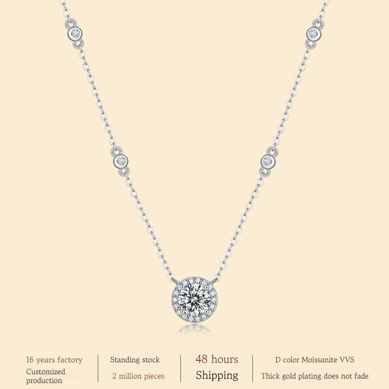 d1d38ff6-02b2-4bea-85ae-a40fb3a51e6b.jpeg 925 Silver Dot Starlight Pendant Fashion Clavicle Chain Does Not Fade - Image 1