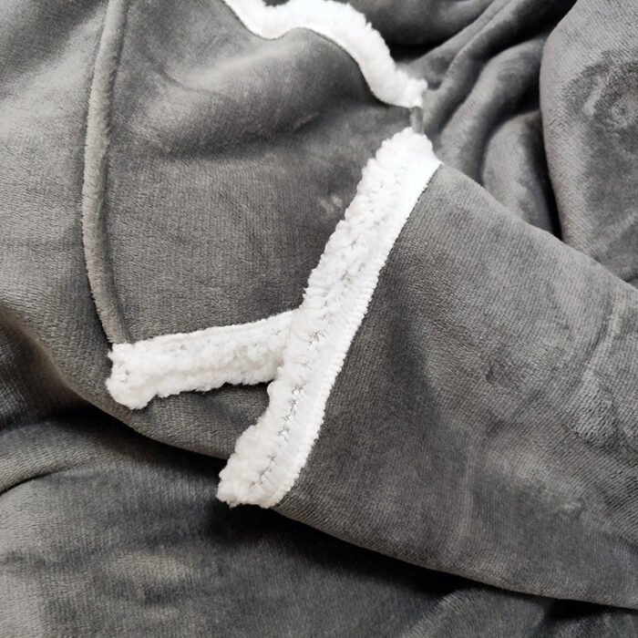 Household Lambswool Wearable Sleeved Warm Large Pocket Lazy Blanket - Image 2