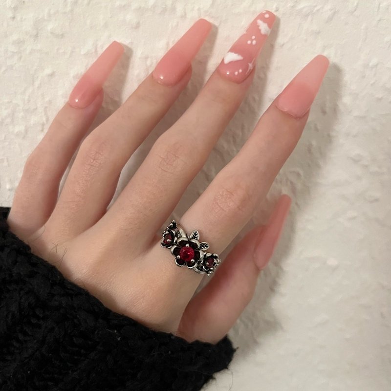 d233f077-5bbd-4d3b-95e6-597e6ada8ea8.jpg Women's Fashion Retro Red Zircon Ring - Image 1