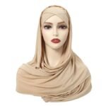 Solid Color Single Layer Cross Stretch Scarf Women - Image 8