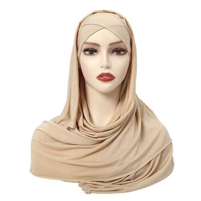 Solid Color Single Layer Cross Stretch Scarf Women - Image 8