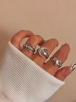 Retro Five-pointed Star Moon Hip Hop Fashion Personality High Sense Ring - Image 5