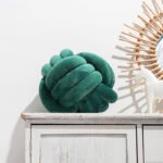 Nordic Fur Ball Pillow Three-strand Rope Knotted Hand-woven Velvet Cushion Knot Window Cushion - Image 7