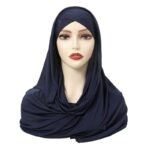 Solid Color Single Layer Cross Stretch Scarf Women - Image 7