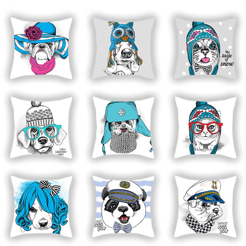 d9be967e-41a6-476d-b90e-0bd08955ce99.jpg Blue Series Pet Dog Sofa Balcony Car Print Pillow Cover - Image 1