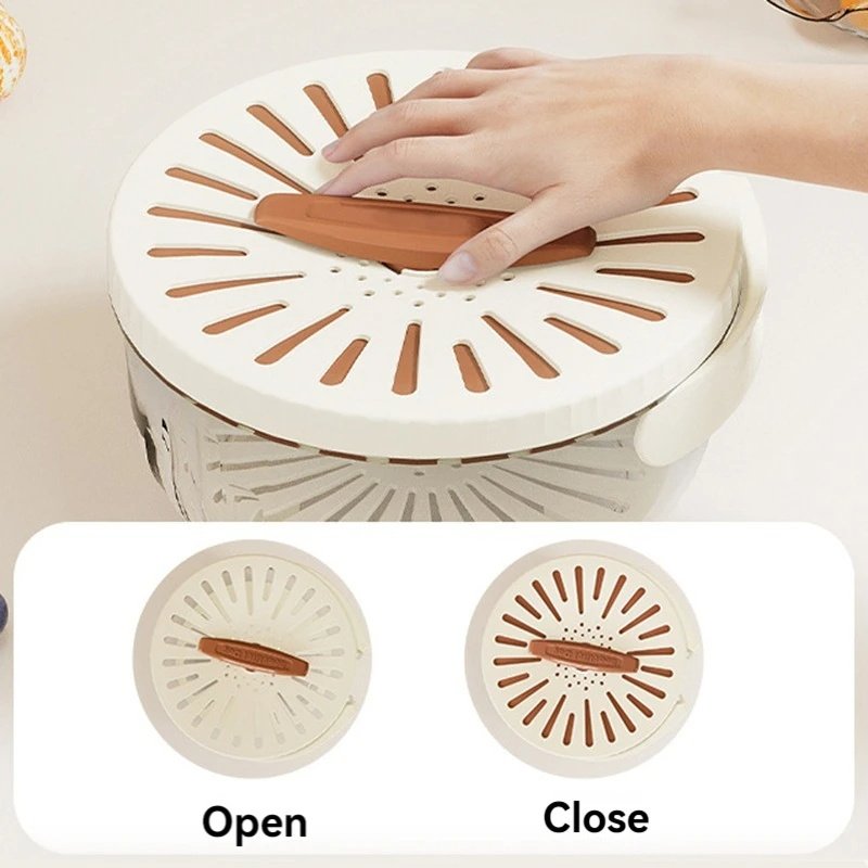 e14c1e03-a075-4b0a-8cfb-db15871aa4cc.jpg Fruit Drain Basket With Lid Vegetable Washing Bowl Foldable Handle Cleaning Colander Plastic Refrigerator Crisper Kitchen Box Kitchen Gadgets - Image 9