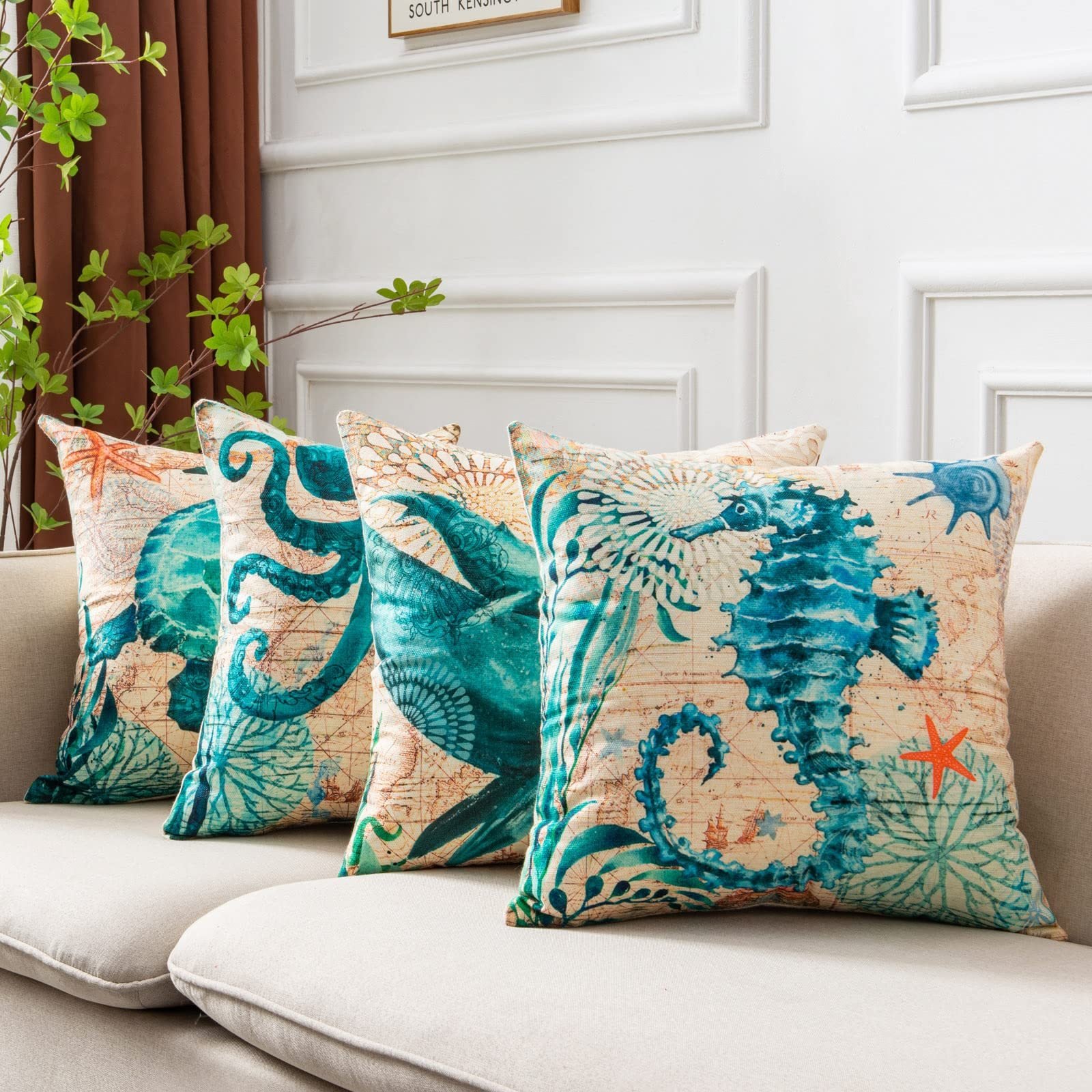 e4197bb5-7097-4443-a046-13d31886ed69.jpg Cushion Covers Sea Turtle Printed Throw Pillow Cases For Home Decor Sofa Chair Seat - Image 2