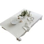 French White Phoenix Tail Flower Anemone Lace Tablecloth - Image 2