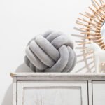 Nordic Fur Ball Pillow Three-strand Rope Knotted Hand-woven Velvet Cushion Knot Window Cushion - Image 9