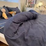 Double-piece Foggy Gray Quilt Cover Four-piece Bedding Sheet Dormitory Bed Three-piece Set - Image 6