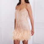 Sexy Tassel Sequins Feather Summer Mini Dress Women V Neck Spaghetti Strap Stitching Dresses Female Elegant Evening Party Club Dress - Image 7