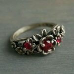 Women's Fashion Retro Red Zircon Ring - Image 5
