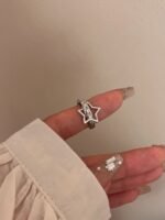 Retro Five-pointed Star Moon Hip Hop Fashion Personality High Sense Ring - Image 3