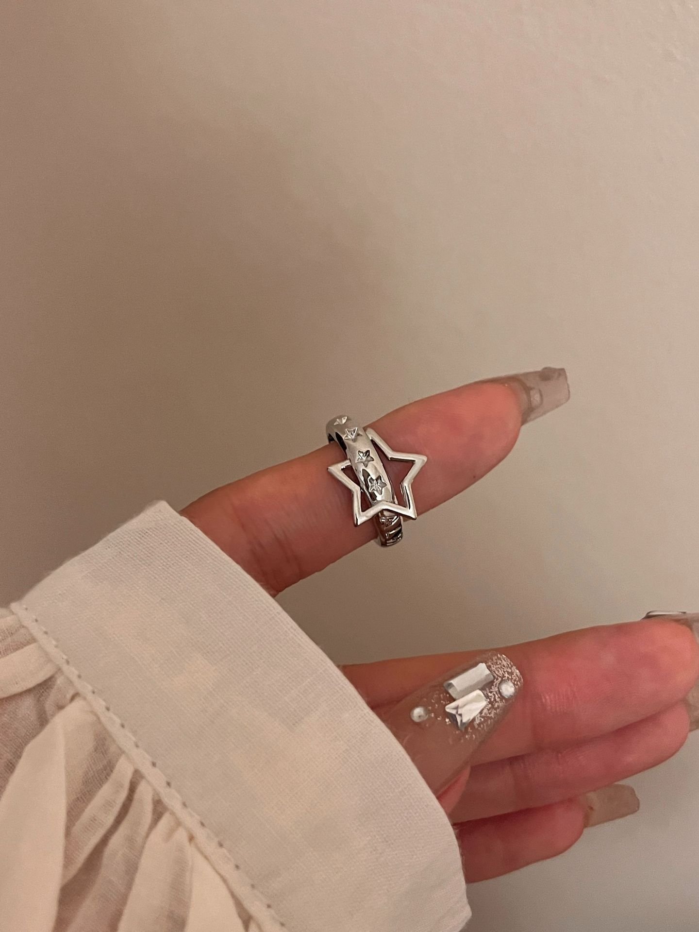 ec50de68-9e8f-4810-b61b-eb6ff6691e3e.jpg Retro Five-pointed Star Moon Hip Hop Fashion Personality High Sense Ring - Image 3