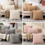 Woven Fleece Solid Color Pillow Waist Rest Pillow Cover - Image 3