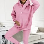 3pcs Women's Sports Suit Loose Hooded Pockets Sweatshirt And Vest And Slim Trousers - Image 8