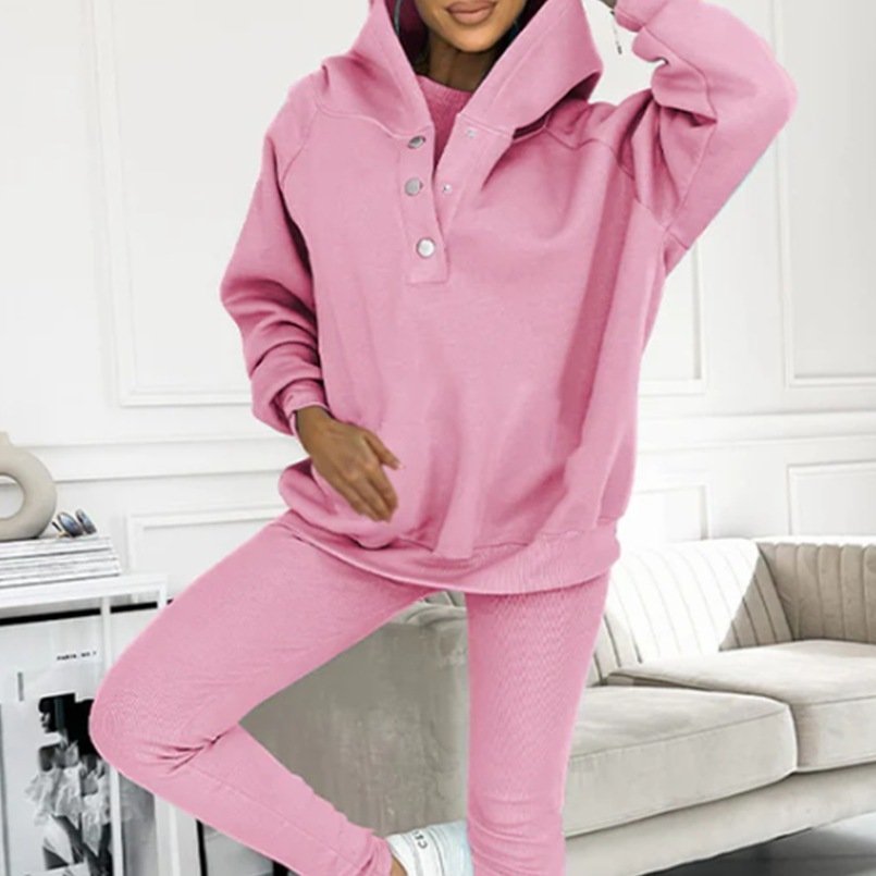 eefe2ba6-2a74-44a1-8bc0-70ad49c52daf.jpg 3pcs Women's Sports Suit Loose Hooded Pockets Sweatshirt And Vest And Slim Trousers - Image 8