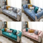 Modern Solid Color Winter Lamb Wool Sofa Towel Thicken Plush Soft And Smooth Sofa Covers For Living Room Anti-slip Couch Cover - Image 3
