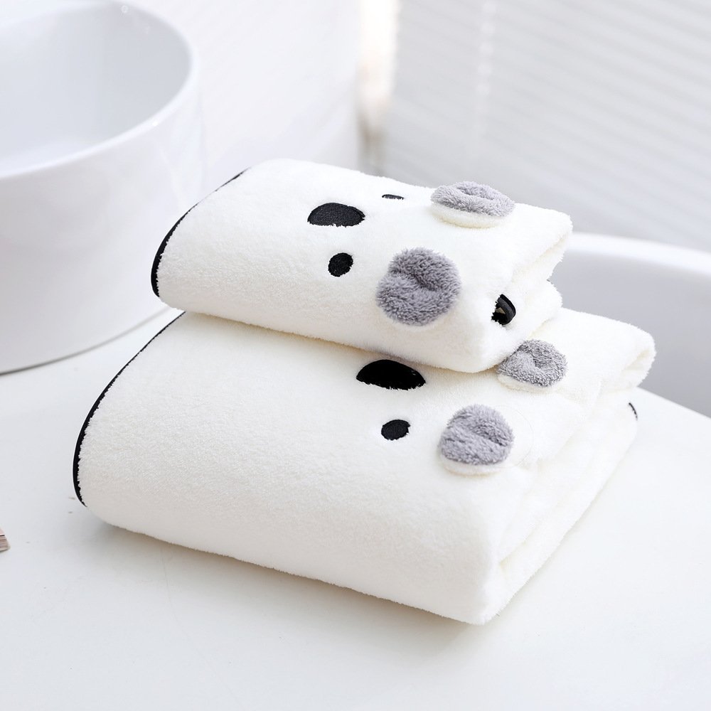 f019bb0d-9f84-42e4-a645-de31c1f6f75b.jpg Coral Velvet Bath Towel Two-piece Towel Rabbit Ears Koala Bear Gift Box - Image 10