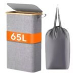 Oxford Cloth Dirty Clothes Folding Dirty Clothes Basket Dustproof With Cover Storage Basket - Image 7