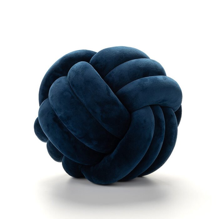 Nordic Fur Ball Pillow Three-strand Rope Knotted Hand-woven Velvet Cushion Knot Window Cushion - Image 4