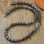 Beaded Glitter Volcanic Rock Necklace - Image 4