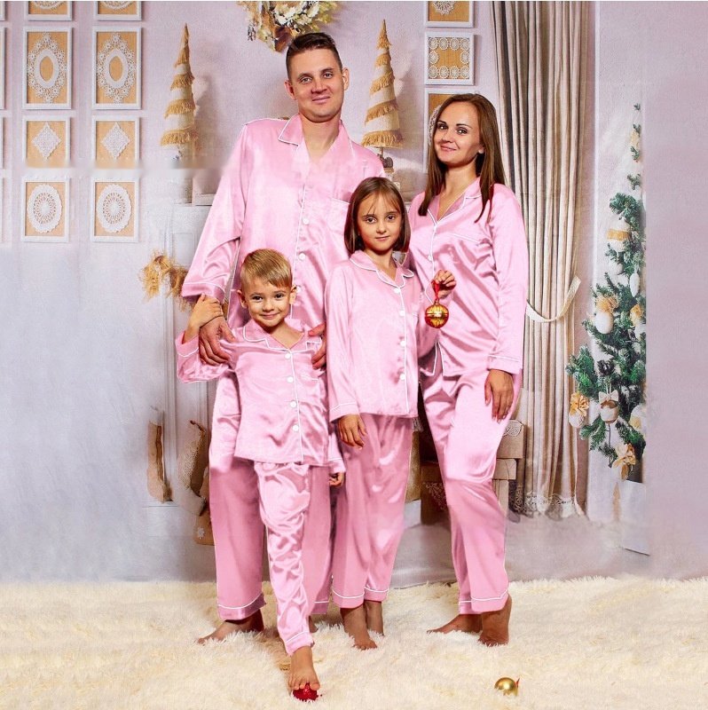 f74ff258-15d1-4cd9-9258-156ae336b65b_fine.jpeg Children's Long-sleeved Parent-child Ice Silk Pajamas Suit - Image 4