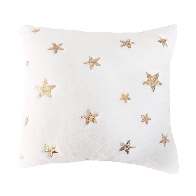 f767aa11-358a-4d90-b537-291b233367b7.jpg New Ins Christmas Cover Plush Snowflake Sequin Rabbit Hair Pillow Cover - Image 3