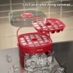 Press-type Convenient Outdoor Portable Ice Tray Large Capacity Ice Bucket 48 Extra-Large Ice Maker Food Grade Plastic Storage Tray Essential Kitchen Gadget - Image 3