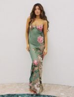 Y2K Slim Flowers Printing Slip Dress Women's Summer Suspender Skirt Vacation Beach Long Dresses - Image 2