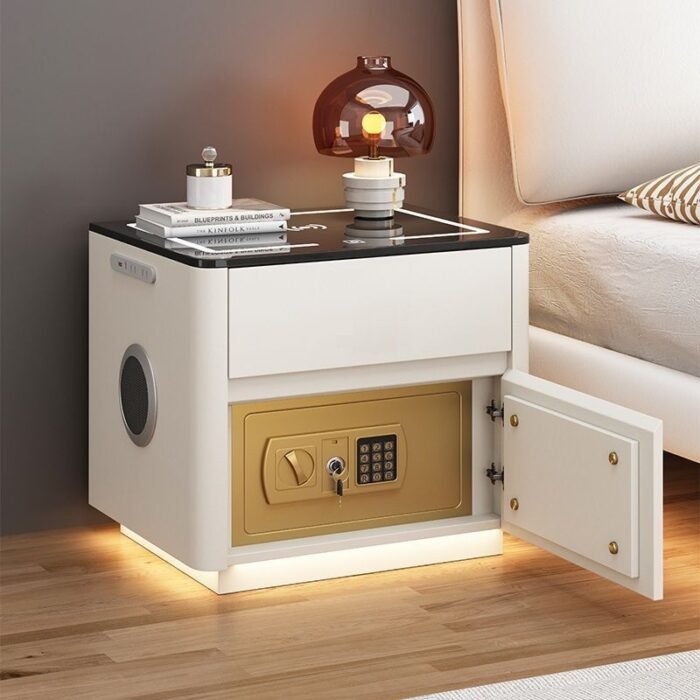 Home Bedroom Multi-functional Smart Safe Bedside Table Wireless Integrated Charging Safe - Image 6