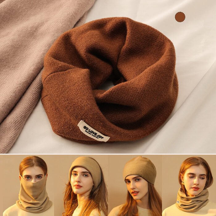 4 In 1 Face Mask Winter Faux Cashmere Scarf Headscarf Ins Fashion Hat - Image 9