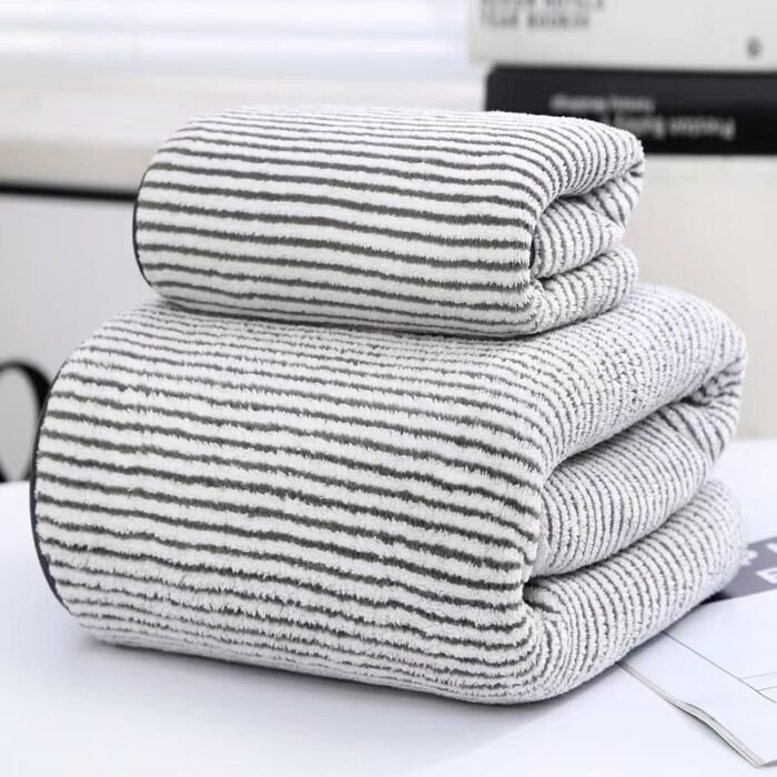 Thick Bamboo Charcoal Fiber Coral Fleece Towels Suit - Image 4