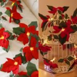 Led First Grade Christmas Lights With Red Flowers And Red Fruits For Home Decor - Image 2